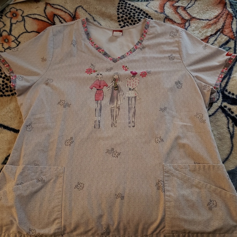 Dickies Scrub Top "Breast Cancer Awareness"